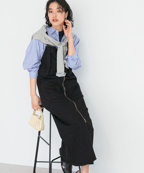 URBAN RESEARCH ROSSO（アーバンリサーチロッソ）の「『別注』Lee×ROSSO　ILINE SALOPETTE SKIRT（ワンピース・レディース・BLK ONEWASH/ONEWASH・S/M）」の10枚目の写真