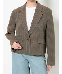 Ungrid | ストライプショートジャケット(テーラードジャケット)
