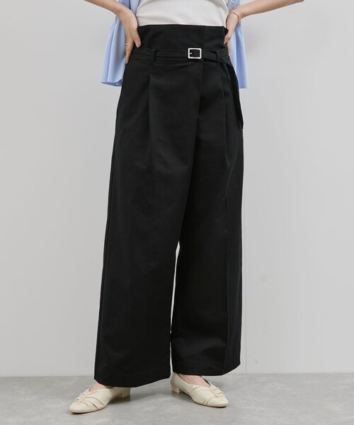 VIS（ビス）の「【洗える】2WAYラップデザインパンツ（その他パンツ・レディース・ブラック/カーキ系・M/S）」の4枚目の写真