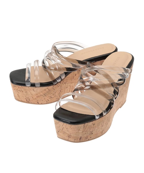 MERCURYDUO（マーキュリーデュオ）の「クリアチューブウェッジサンダル（サンダル・レディース・ブラック/ブラウン/ミックス/クリア・36/38/34）」の2枚目の写真
