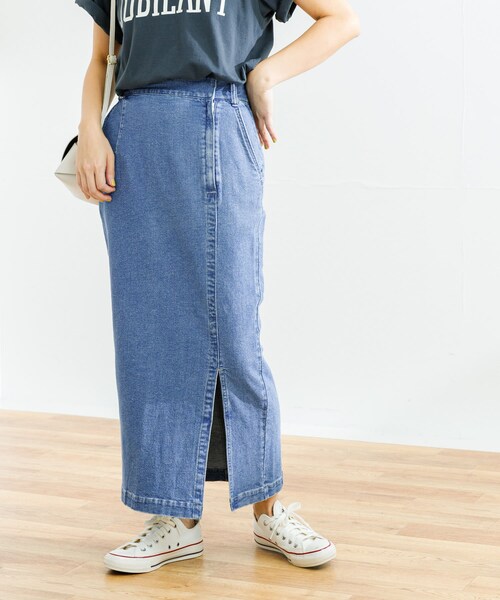 URBAN RESEARCH（アーバンリサーチ）の「綿麻デニムタイトスカート（デニムスカート・レディース・INDIGO/L.BLUE・36/38）」の22枚目の写真