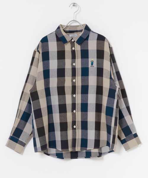 ITEMS URBANRESEARCH（アイテムズ アーバンリサーチ）の「TeddyBearワンポイントチェックネルシャツ（シャツ/ブラウス・メンズ・BEG/RED・M/L）」の8枚目の写真