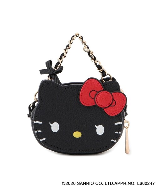 VIS(ビス)の「【HELLO KITTY×VIS】フェイスポーチチャーム(ポーチ・レディース・ブラック/オフホワイト・F)」の7枚目の写真
