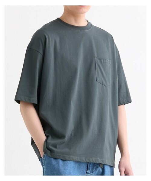 nissen（ニッセン）の「オーバーサイズ綿タッチプレーティング半袖Tシャツ（Tシャツ/カットソー・メンズ・ホワイト/ブラック/チャコール・M/L/LL）」の3枚目の写真