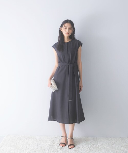 URBAN RESEARCH ROSSO（アーバンリサーチロッソ）の「『UR TECH DRYLUXE』ポケットデザインワンピース（ワンピース・レディース・MOCHA/NAVY/YELLOW/CHARCOAL・Free）」の6枚目の写真