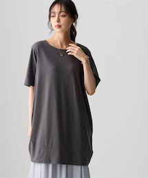 nissen | 吸水速乾コクーンゆるシルエットカットソーチュニック（選べる3袖丈）(チュニック)