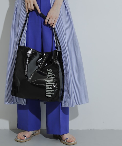 SENSE OF PLACE by URBAN RESEARCH（センスオブプレイスバイアーバンリサーチ）の「エナメルトートバッグ（トートバッグ・レディース・IVORY/BLACK/BEIGE・one）」の12枚目の写真