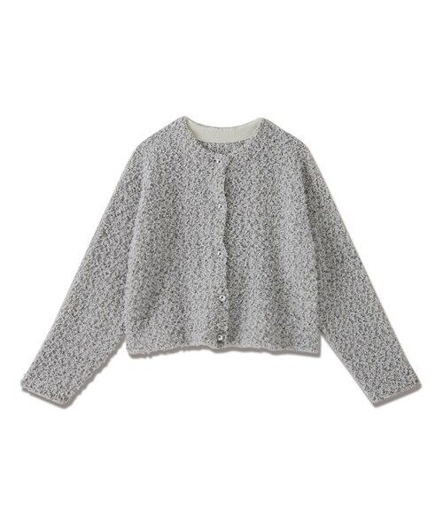 nissen（ニッセン）の「【sail】テープヤーンカーディガン（カーディガン/ボレロ・レディース・アイボリー/グレー・P1）」の3枚目の写真