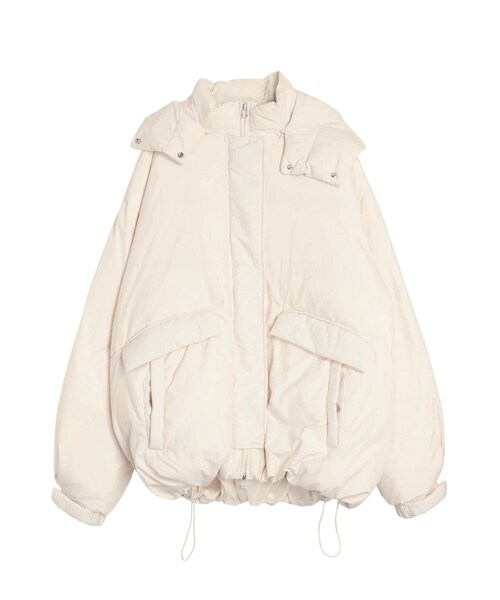 ELENDEEK（エレンディーク）の「OVER FORM DOWN CT（ダウンジャケット/コート・レディース・アイボリー/ライトグレー/ブラック・F）」の3枚目の写真