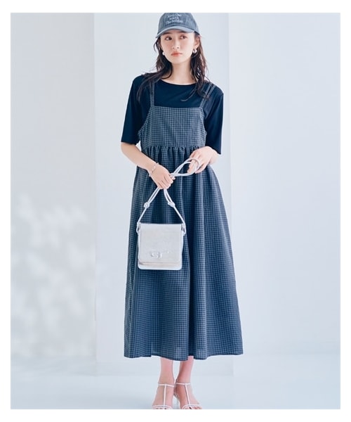 nissen（ニッセン）の「ダブルストラップバックリボンキャミワンピース＜大きいサイズ有＞（ワンピース・レディース・黒系/ブルー系・S/M/L/LL/3L/4L/5L）」の6枚目の写真