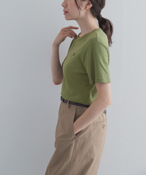 URBAN RESEARCH DOORS(アーバンリサーチドアーズ)の「『別注』PETIT BATEAU×DOORS POINTCOCOTTE T-SHIRTS(Tシャツ/カットソー・レディース・ECUME/OLIVINE/SMOKING/MARQUISE・S/M)」の13枚目の写真