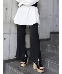 MURUA | スリットフィットフレアパンツ(スラックス)