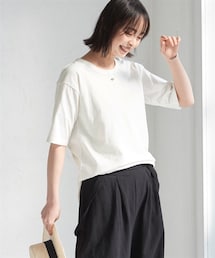 nissen | 大きいサイズ綿100%汗染みしにくいクルーネック５分袖Ｔシャツ(Tシャツ/カットソー)