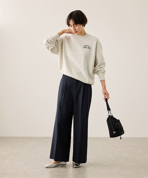 ROPE' PICNIC（ロペピクニック）の「【Champion/チャンピオン別注】アソートロゴスウェットプルオーバー/リンクコーデ（スウェット・レディース・キナリ系/ブラウン/サックス・F）」の7枚目の写真