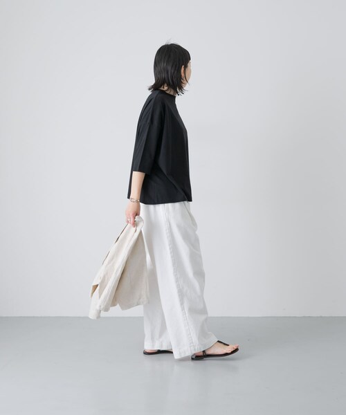 かぐれ（カグレ）の「ワイド6分袖プルオーバー（Tシャツ/カットソー・レディース・OFF/INK BLACK/GREGE/BROWN・Free）」の19枚目の写真