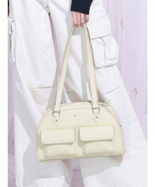 EATME（イートミー）の「ハーフムーンボストンバッグ（ボストンバッグ・レディース・アイボリー/ブラック/イエロー・F）」の18枚目の写真