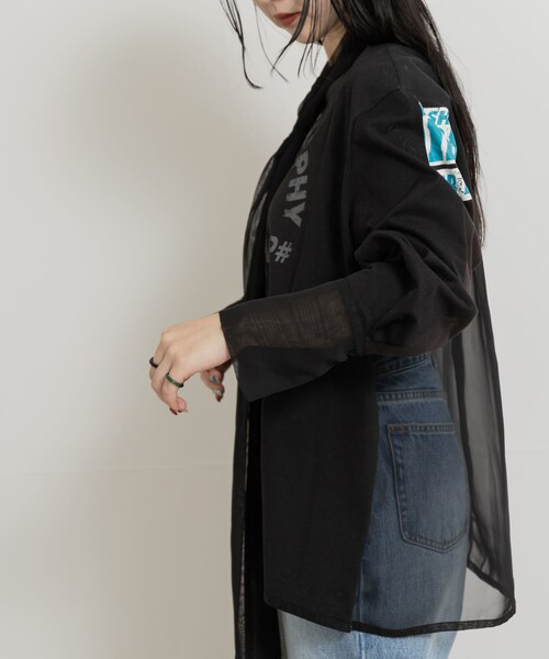 THE GOODLAND MARKET（ザグッドランドマーケット）の「SREU　リバーシブルタイカラーブラウス（シャツ/ブラウス・レディース・BLACK2/WHITE/BLACK・M）」の12枚目の写真