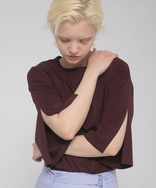 LAATO（ラート）の「shirring over tee（Tシャツ/カットソー・レディース・マロン/ミッドナイト/エッグ・Free）」の9枚目の写真