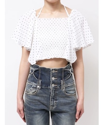 EMODA | PETAL SLEEVE SHORT TOP(Tシャツ/カットソー)