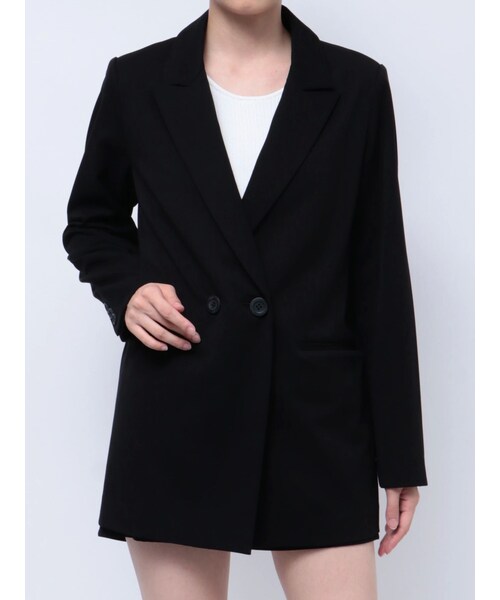 GYDA（ジェイダ）の「ダブルボタンテーラードジャケット【SETUP着用可】（テーラードジャケット・レディース・ブラック/ベージュ・F）」の3枚目の写真