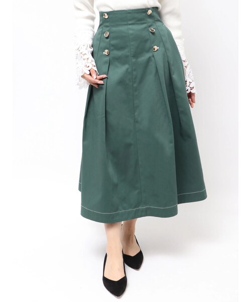 TONAL（トーナル）の「【Dickies別注】マリンタックフレアスカート（スカート・レディース・グレー/ダークグリーン/ネイビー/ブラウン/ベージュ/ダークブラウン・S/M）」の4枚目の写真