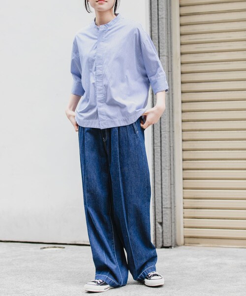 URBAN RESEARCH DOORS（アーバンリサーチドアーズ）の「FORK&SPOON　綿麻デニムパンツ（デニムパンツ・レディース・ONEWASH/USED・1/2）」の10枚目の写真