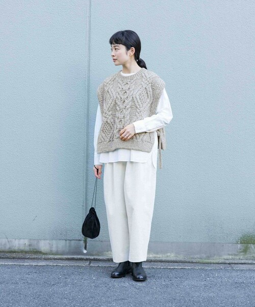 かぐれ（カグレ）の「ペルーアランニットベスト（ニット/セーター・レディース・IVORY/GRAY・FREE）」の15枚目の写真