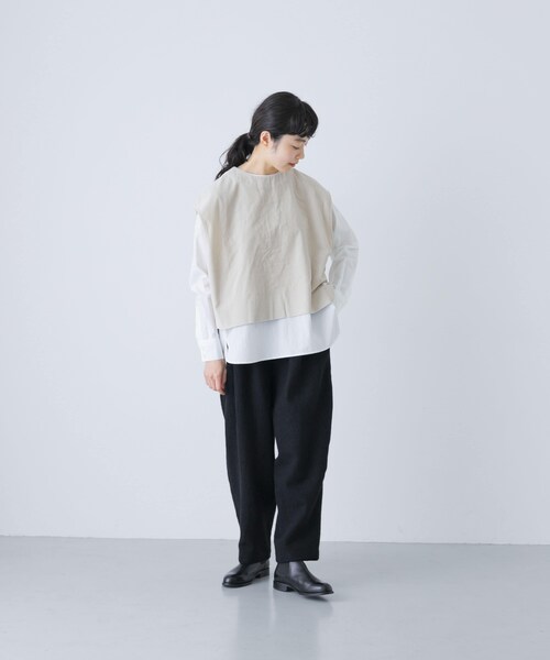 かぐれ（カグレ）の「コットンベルベット2WAYベスト（ベスト・レディース・GREGE/BROWN・Free）」の7枚目の写真