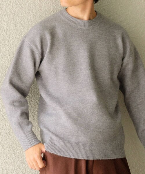 ITEMS URBANRESEARCH（アイテムズ アーバンリサーチ）の「クルーネック メランジニット プルオーバー（ニット/セーター・メンズ・BEG/GRY/CHA/KHK・M/L）」の7枚目の写真