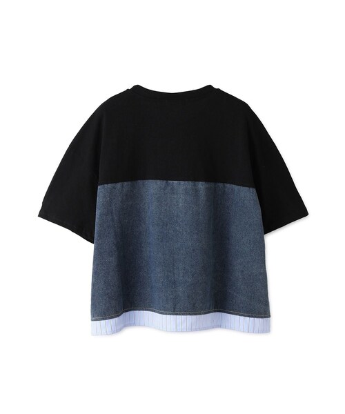 Jayro(ジャイロ)の「デニム切替Tシャツ(Tシャツ/カットソー・レディース・ブラック/グレー/ホワイト系・F)」の9枚目の写真