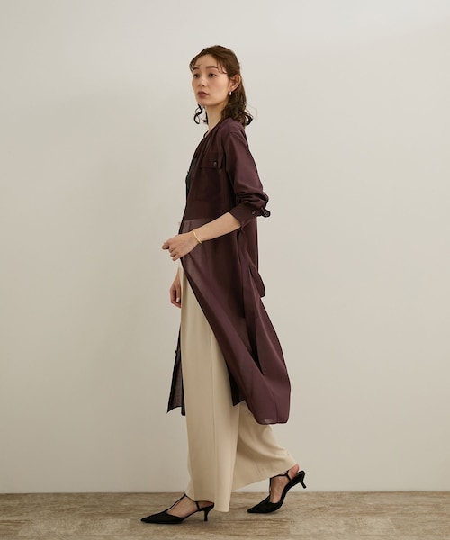 ROPE'（ロペ）の「【洗える】サファリシャツドレス（シャツワンピース・レディース・オフホワイト/ブラウン・36/38）」の18枚目の写真