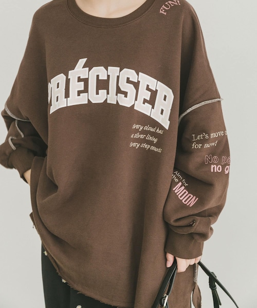 ITEMS URBANRESEARCH（アイテムズ アーバンリサーチ）の「裏起毛刺繍ロゴスウェット（スウェット・レディース・OML/BRN/L.PNK・FREE）」の2枚目の写真