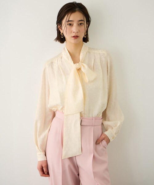 ROPE'（ロペ）の「2WAYドットジャガードボウタイブラウス/イージーケア（シャツ/ブラウス・レディース・ブラック/オフホワイト・F）」の18枚目の写真