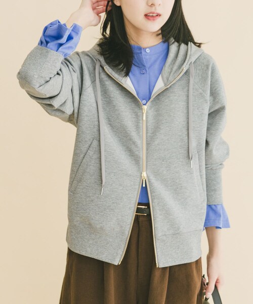 ITEMS URBANRESEARCH(アイテムズ アーバンリサーチ)の「ダンボールジップパーカー(パーカー・レディース・BLK/BRN/GRY・FREE)」の13枚目の写真