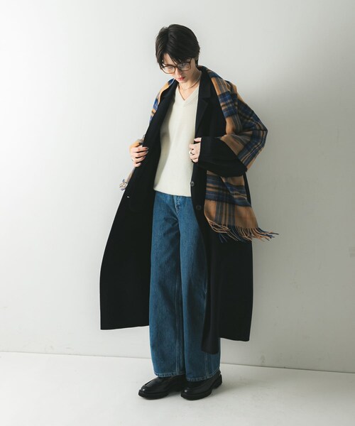 URBAN RESEARCH（アーバンリサーチ）の「ウールカシミヤストール（ストール/ショール・レディース・IVORY/RED/BEIGECHECK/GREENCHECK・-）」の14枚目の写真