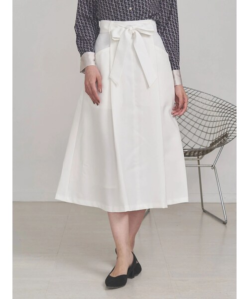 TONAL（トーナル）の「マルチセットタックポケットフレアスカート（スカート・レディース・オフホワイト/チャコールグレー/アイスブルー/ネイビー/ベージュ・S/M）」の5枚目の写真