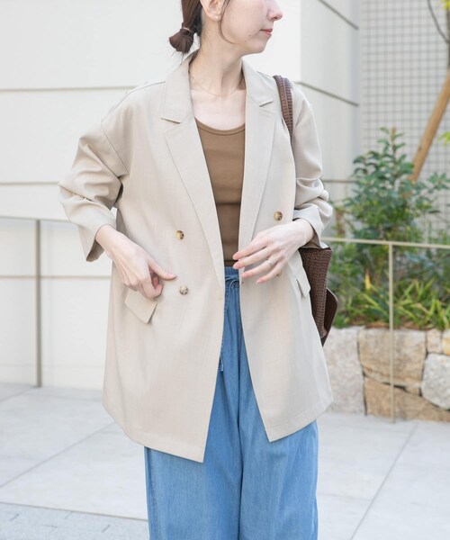 ITEMS URBANRESEARCH(アイテムズ アーバンリサーチ)の「リネンライクジャケット(テーラードジャケット・レディース・BRN/L.BEG/BLK・Free)」の18枚目の写真