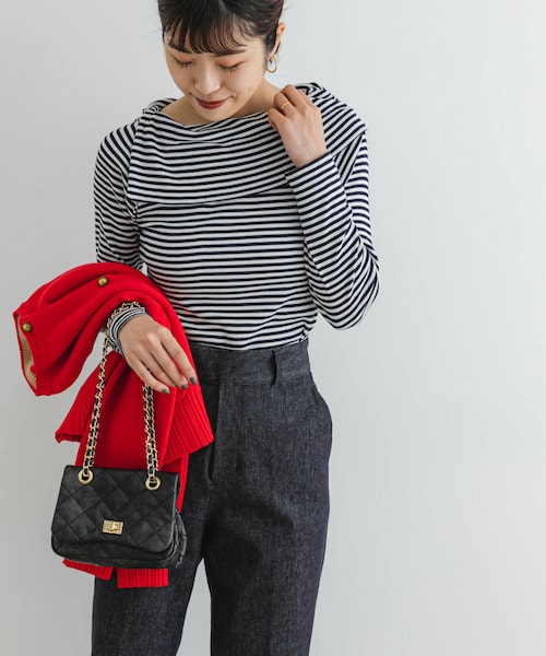 URBAN RESEARCH ROSSO（アーバンリサーチロッソ）の「F by ROSSO　アシメボートネックプルオーバー（Tシャツ/カットソー・レディース・BORDER/OFF WHITE/BLACK・FREE）」の3枚目の写真