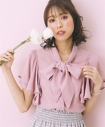 marun | 大きいサイズフリルリボンタイブラウスmarun(シャツ/ブラウス)