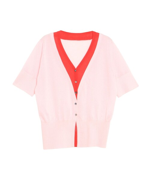 ELENDEEK(エレンディーク)の「COLOR LAYERED HALF SLEEVES KT(ニット/セーター・レディース・チャコールグレー/ピンク/ベージュ・F)」の14枚目の写真