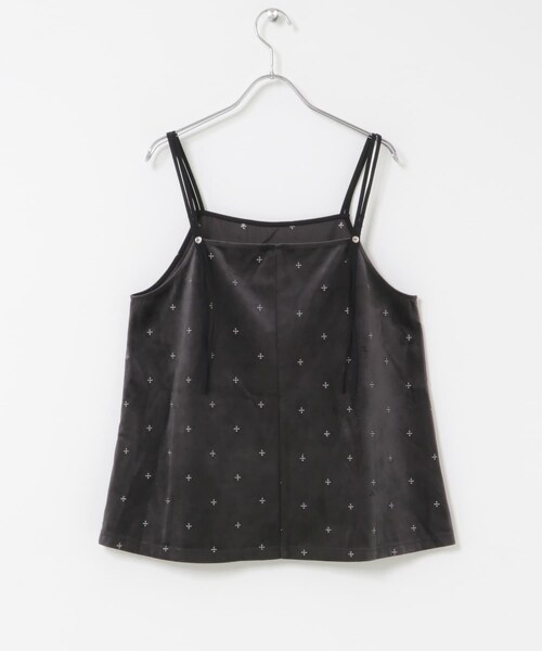 URBAN RESEARCH DOORS(アーバンリサーチドアーズ)の「刺繍ベロアキャミチュニック(キャミソール・レディース・BLACK/CHARCOAL・Free)」の7枚目の写真