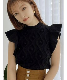 RESEXXY | ラッフルケーブルニットトップス(ニット/セーター)