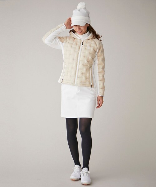 ROPE'(ロペ)の「【撥水】ストレッチナイロン ダウンブルゾン(ダウンジャケット/コート・レディース・ホワイト/ベージュ/ネイビー・L/M/S)」の12枚目の写真