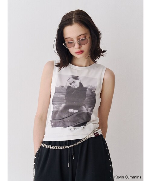 jouetie（ジュエティ）の「【KevinCummins×PosTokyo】Tank top（キャミソール・レディース・オフホワイト/ブラック/ピンク・M）」の9枚目の写真