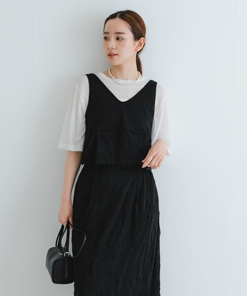 URBAN RESEARCH（アーバンリサーチ）の「『別注』GGG×URBAN RESEARCH　クロップドワッシャートップス（タンクトップ・レディース・BLACK/WHITE・FREE）」の16枚目の写真