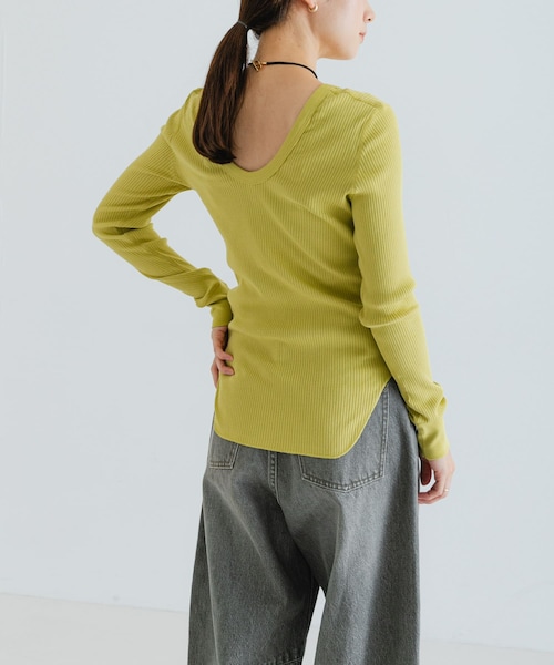 URBAN RESEARCH（アーバンリサーチ）の「HAKUJI　Organic Cotton Long-Sleeve Pullover（Tシャツ/カットソー・レディース・BLACK/WHITE/LIME・FREE）」の10枚目の写真