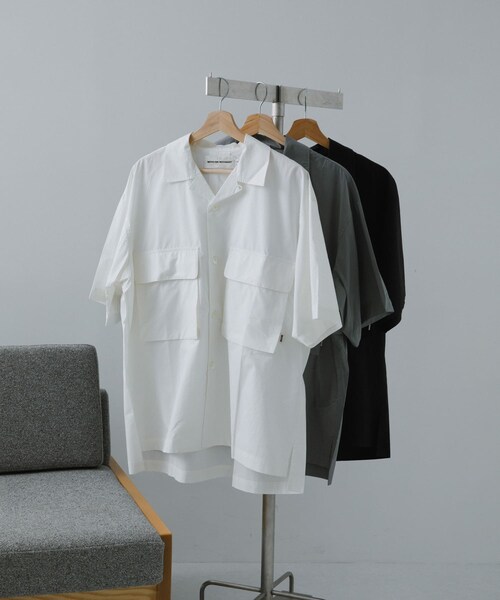WITH OR WITHOUT　Utility Short Sleeve Silk Shirt