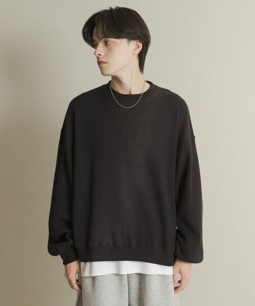 SENSE OF PLACE by URBAN RESEARCH(センスオブプレイスバイアーバンリサーチ)の「フェードワッフルバルーンスウェット(スウェット・メンズ・BLACK/BROWN/BLUE・M/L)」の13枚目の写真