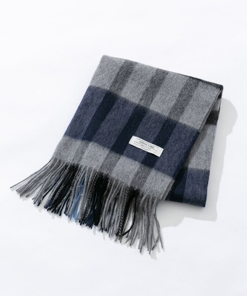 URBAN RESEARCH Sonny Label（アーバンリサーチサニーレーベル）の「ウールカシミヤチェックワイドマフラー（マフラー・メンズ・ベージュ/グレー/カーキ/ネイビー・One）」の2枚目の写真