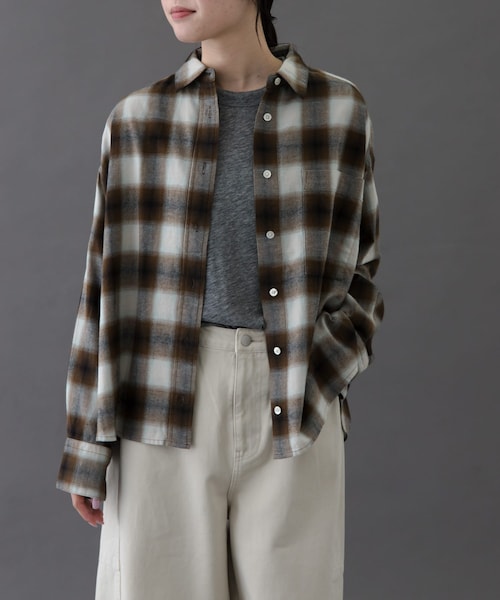 URBAN RESEARCH DOORS(アーバンリサーチドアーズ)の「FORK&SPOON ネルチェックシャツ(シャツ/ブラウス・レディース・NAVY/BROWN/IVORY・1)」の14枚目の写真